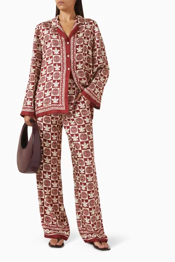 Palenta Eyesflowers Pants in Silk