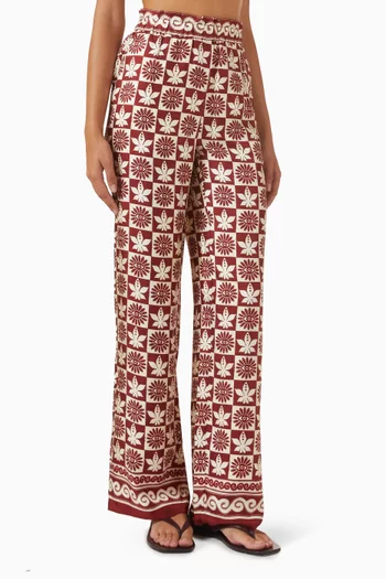 Palenta Eyesflowers Pants in Silk