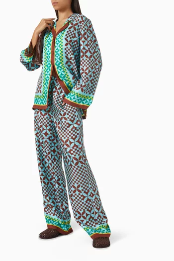 Palenta Printed Pants in Silk