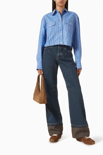 Cox Striped Cropped Shirt in Cotton