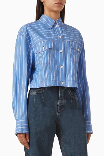 Cox Striped Cropped Shirt in Cotton