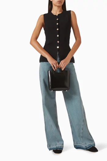 Malon Buttoned Top in Mesh