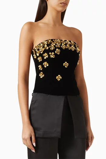 بلوزة تادا لا حمالات مخمل