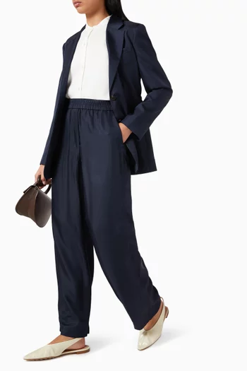 Pull-on Track Pants in Mod Silk Twill