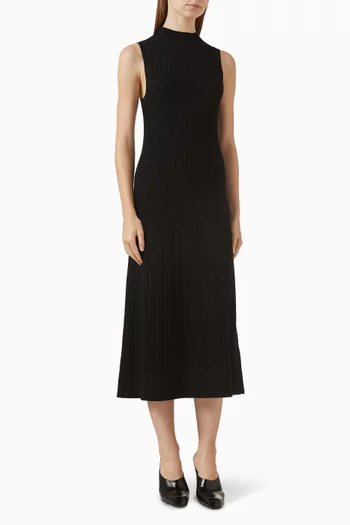 Cable Rib Midi Dress in Viscose Blend
