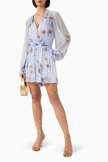 Hypnotic Floral-print Playsuit