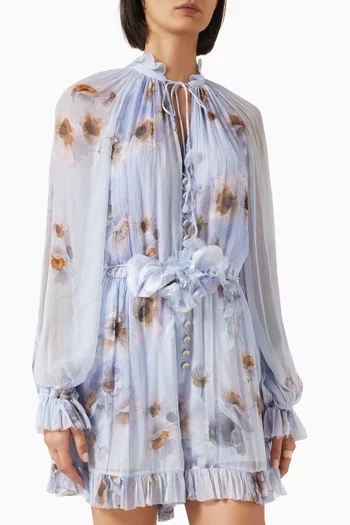Hypnotic Floral-print Playsuit