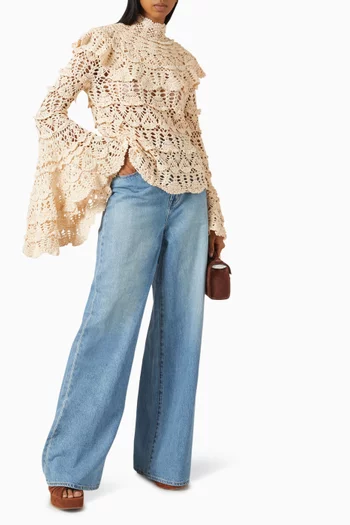 سترة هيبنوتك كروشيه منسوج يدويًا قطن