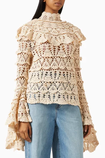 سترة هيبنوتك كروشيه منسوج يدويًا قطن