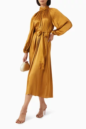 Hypnotic Twist Sheath Dress in Silk
