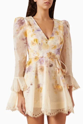 Memento Embroidered Dress in Linen Blemd