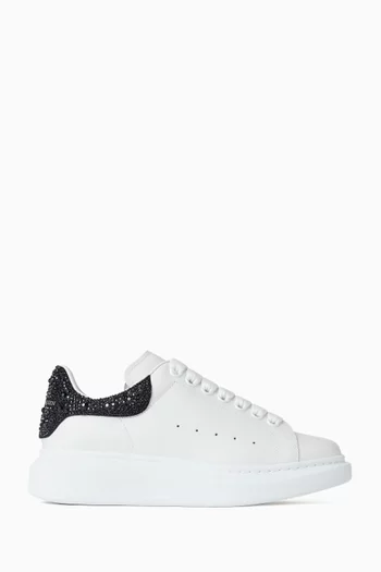 Oversized Crystal-embellished Sneakers in Leather