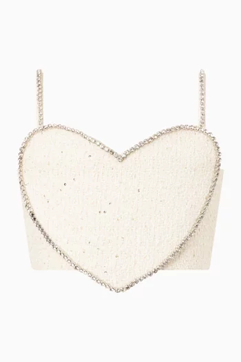 بلوزة أوديليا بتصميم بشكل قلب تويد