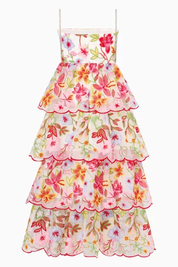 فستان فلورالي طويل