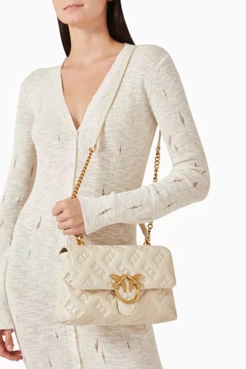 Love Lady Puff Top-handle Bag in Embossed Leather