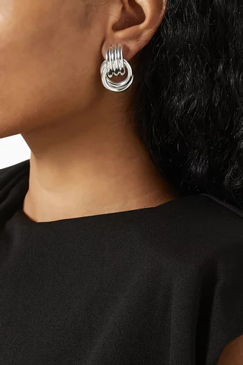 Mini Knot Earrings in Silver-plated brass