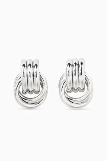 Mini Knot Earrings in Silver-plated brass