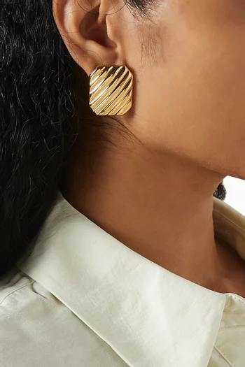 Treat Statement Earrings in Gold-Plated Brass
