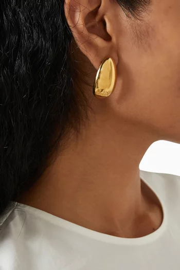 Bean Chunky Drop Earrings in Brass
