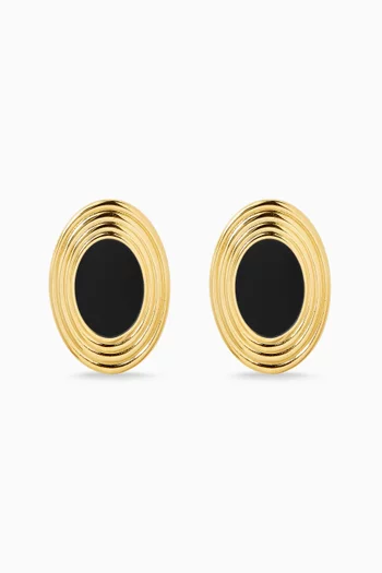 Rowan Oval Earrings in Gold-Plated Brass