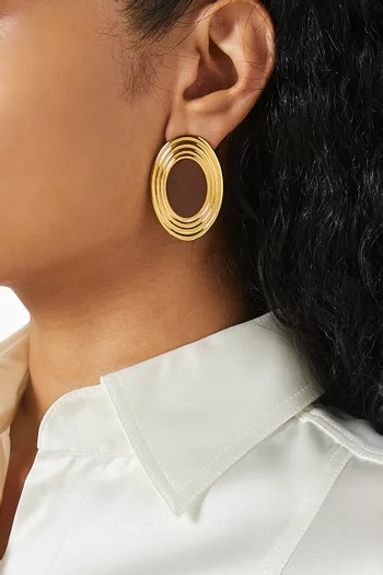 Rowan Ova Earrings in Gold-Plated Brass
