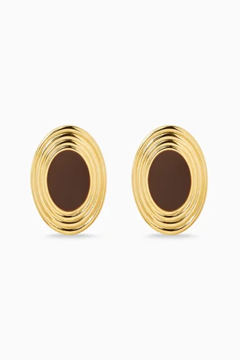 Rowan Ova Earrings in Gold-Plated Brass