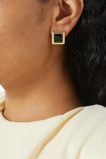 Archer Stud Earrings in Gold-Plated Brass