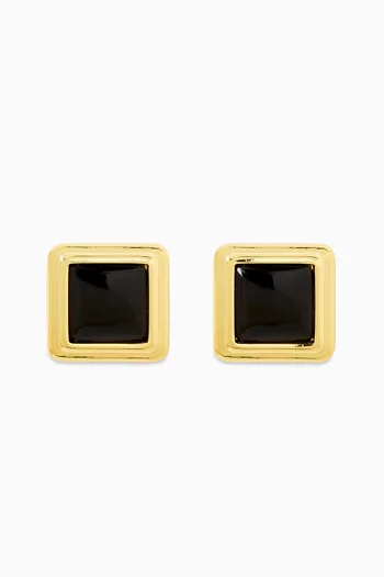 Archer Stud Earrings in Gold-Plated Brass