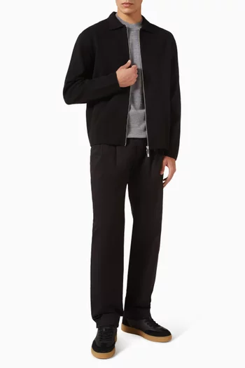 Zip-front Cardigan in Cotton-blend