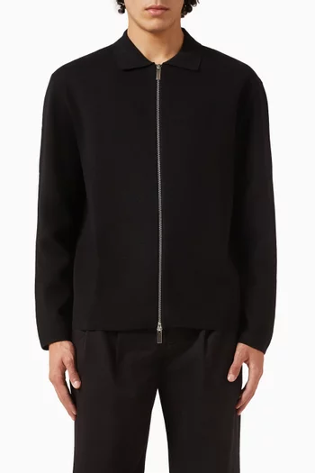 Zip-front Cardigan in Cotton-blend