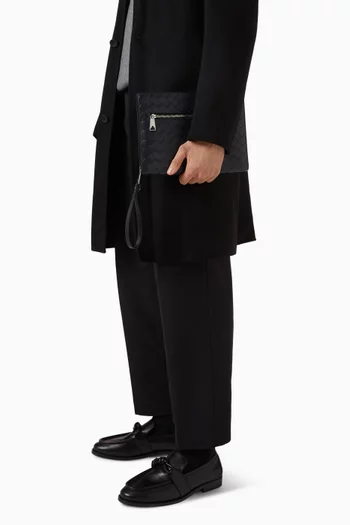 حافظة أوراق صغيرة جلد مجدول