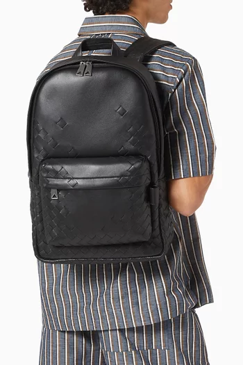 Archive Intrecciato Backpack in Calfskin