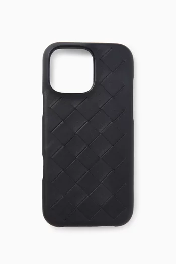 iPhone® 16 Pro Max Case in Intrecciato Leather