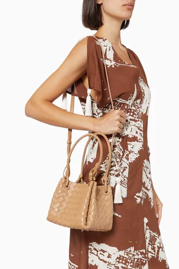 حقيبة باراشوت صغيرة جلد مجدول