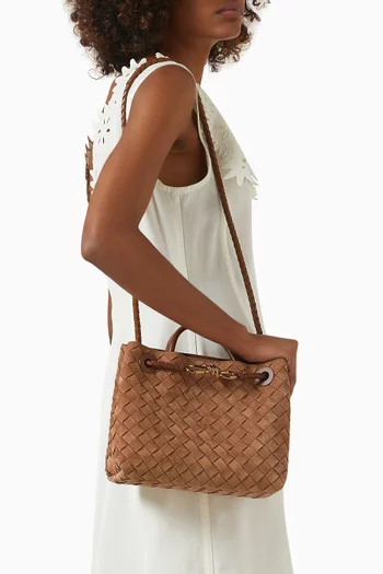 Small Andiamo Top-handle Bag in Intrecciato Suede