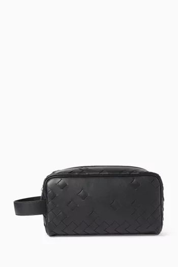 Travel Pouch in Intrecciato Calfskin