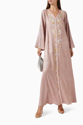 Embroidered V-neck Dress