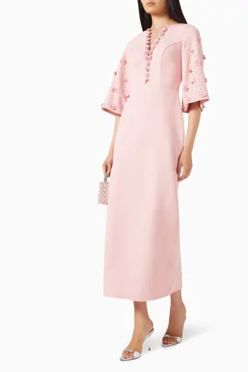 Floral Embroidered Midi Dress