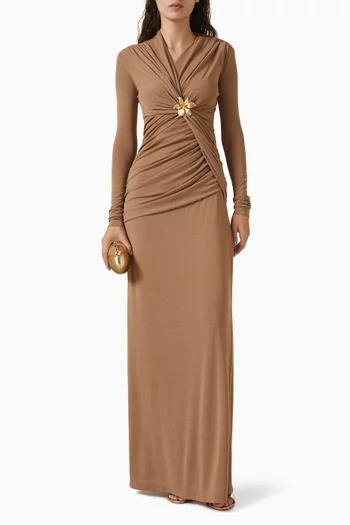 فستان نومي طويل قطن جيرسيه