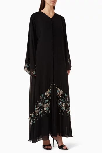 عباية مطرزة بالخرز شيفون