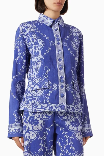 جاكيت ليلى بنقشة دانتيل قطن