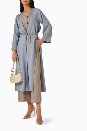 4-piece Belted Jacket Set in Linen