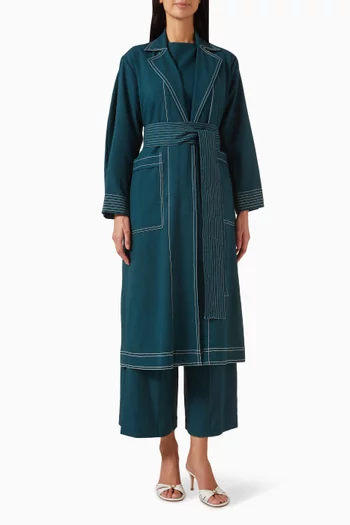 4-piece Belted Jacket Set in Cotton