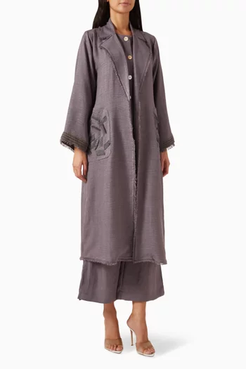4-piece Embroidered Jacket Set in Linen