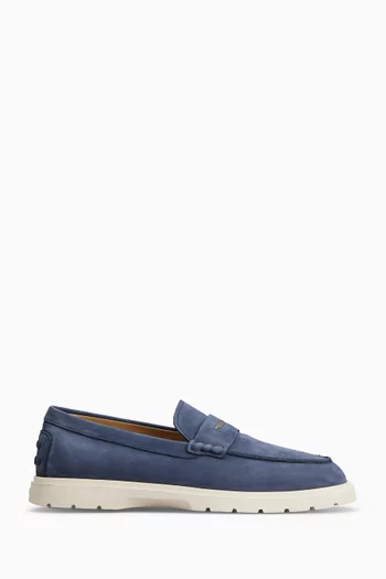 Logo-plaque Penny Loafers in Nubuck
