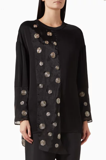 Bead Embellsihed Top in Viscose-blend