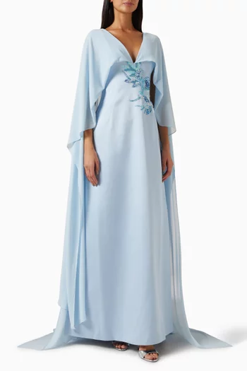 فستان سهرة بكاب وتطريزات تفتا ميكادو