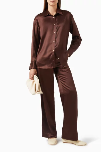 طقم بنطال وقميص رويزين ستان