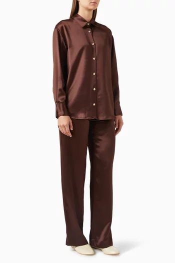 طقم بنطال وقميص رويزين ستان