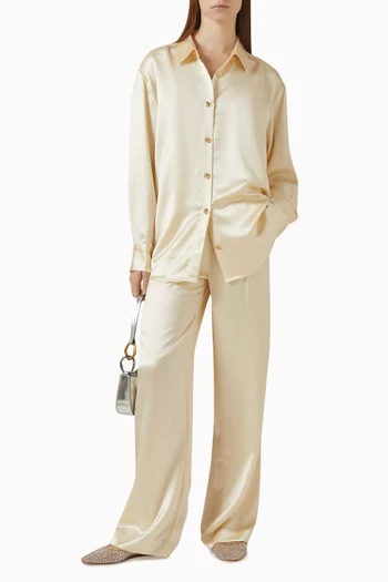 طقم بنطال وقميص رويزين ستان